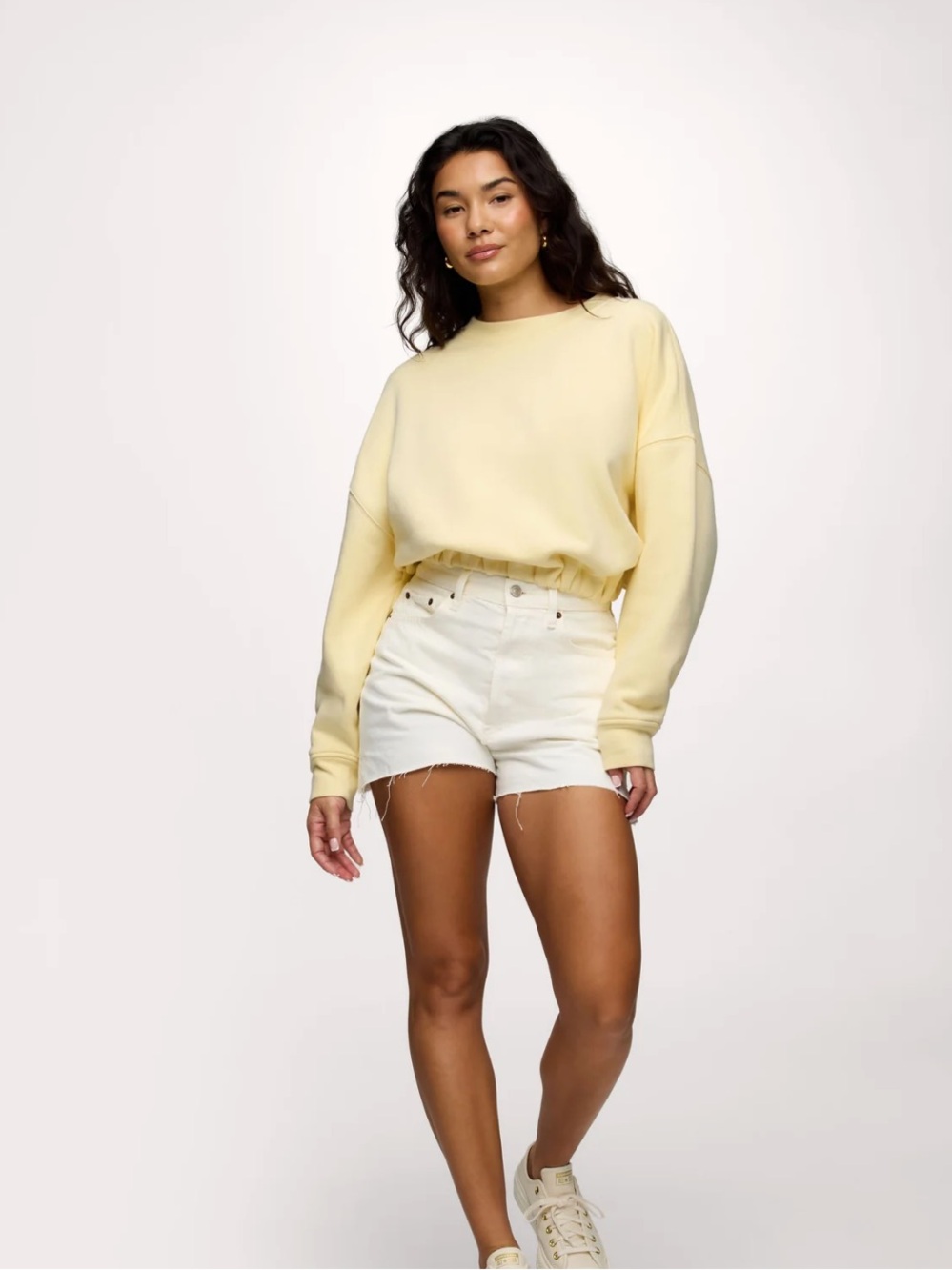 Nuuds Cinch Waist Sweatshirt - Lemon